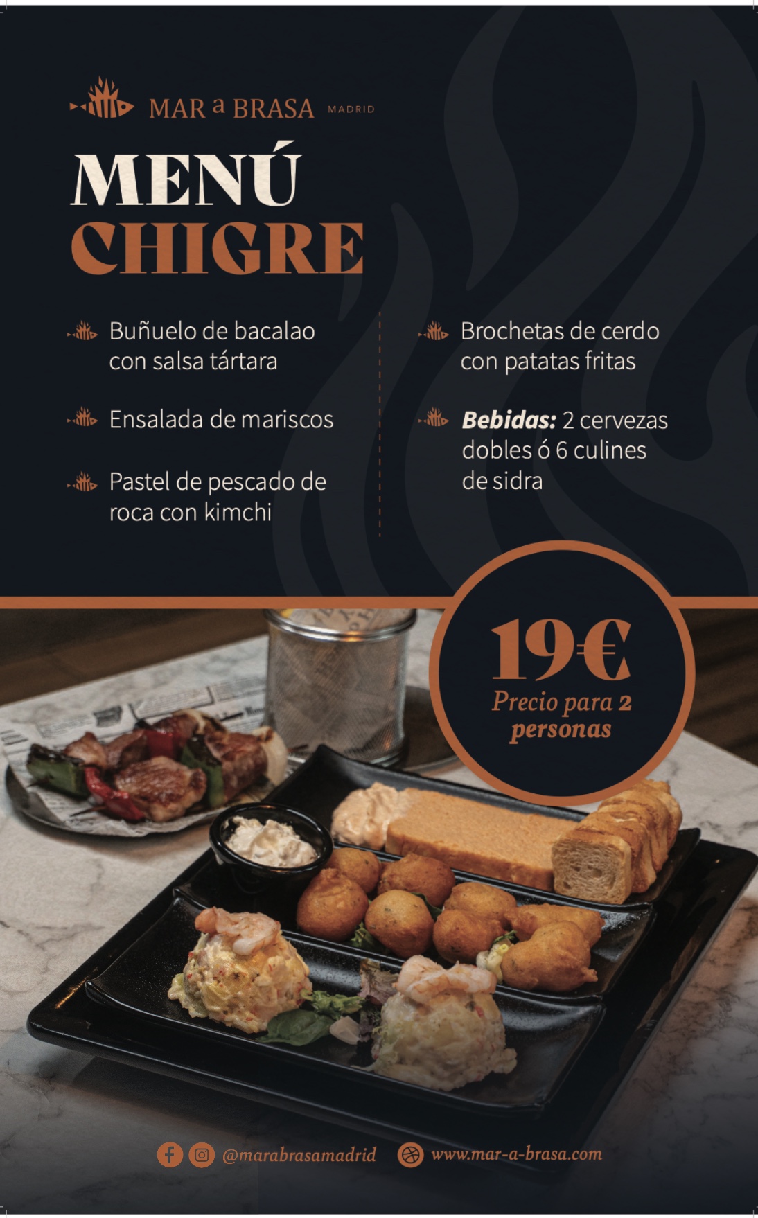 Menú Chigre Sidrería — Mar a Brasa